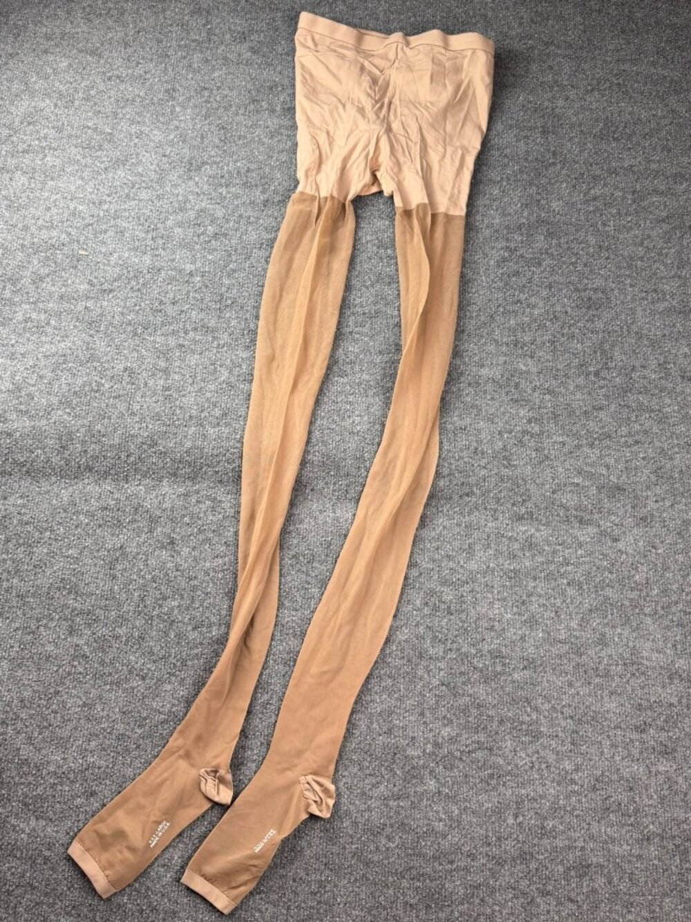 vintage compression pantyhose tights open toe tan made in usa 3xl xxx-large